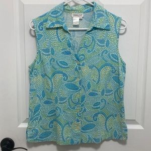 Coldwater Creek fitted top size M good preowned condition 55% Linen 45% Rayon